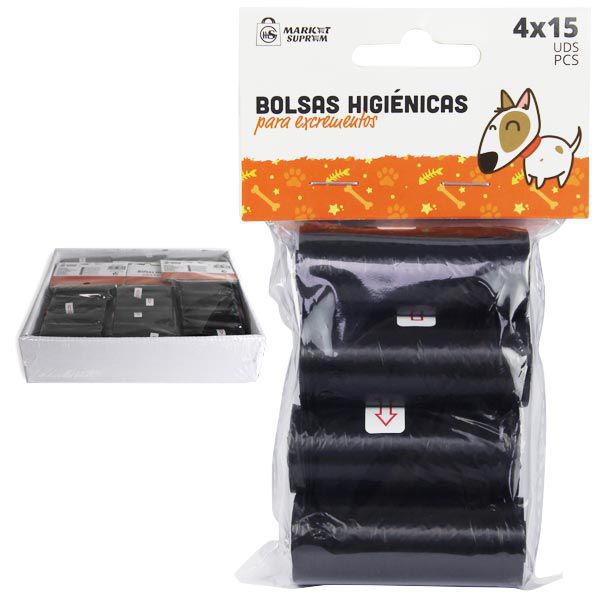 Bolsa de Excrementos Higiénicas Market Suprem - 4x15uds (31.5x23cm)