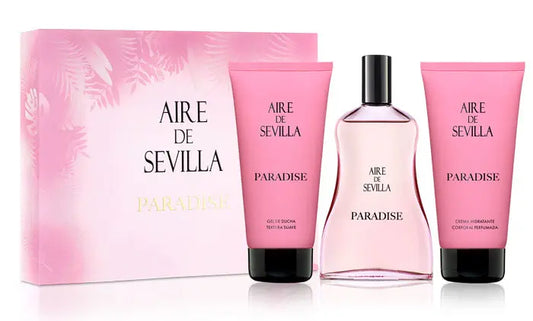 Set Aire de Sevilla Paradise - Perfume, Gel de Ducha y Crema Hidratante