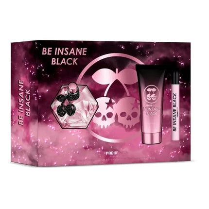 Conjunto de perfume Pacha Ibiza Be Insane Black - Eau de Toilette, Loção Corporal e Mini Perfume