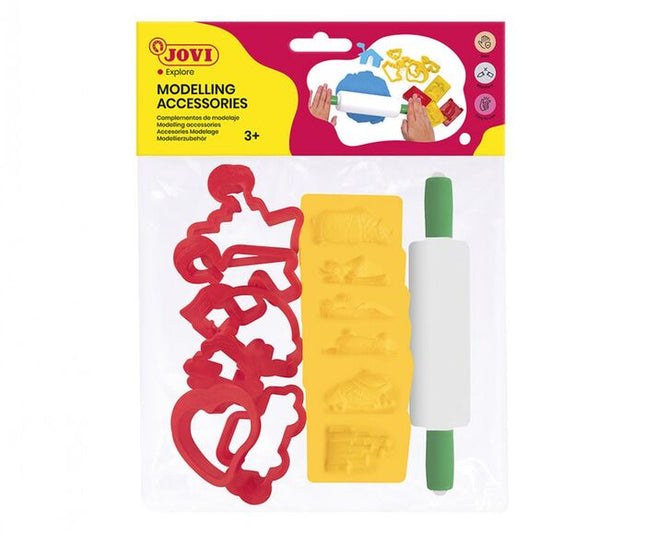 Set de Accesorios para Modelar Jovi – Rodillo, Moldes y Cortadores (3+)