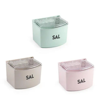 Salero de Cocina de Plástico con Tapa Abatible – Colores Pastel