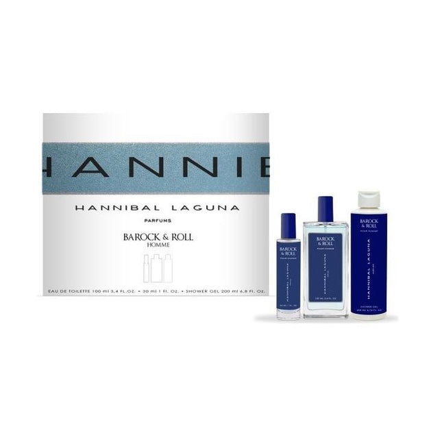 Conjunto de perfume Hannibal Laguna Barock &amp; Roll Homme - Eau de Toilette e gel de banho