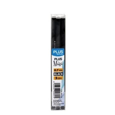 Recambio Boligrafo Borrable Plus Office 3UND Negro 0.7MM