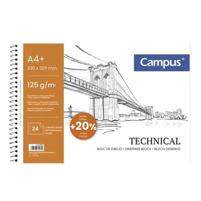 Bloc de Dibujo Con Margen A4 Campus - 230x325mm