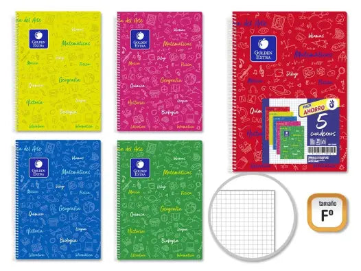 Cuaderno Escolar A4 Golden Extra