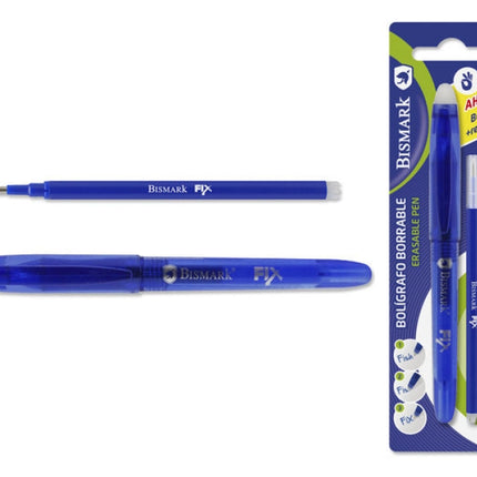 Bolígrafo Borrable Bismark Fix Azul + Recambio (0,7 mm)