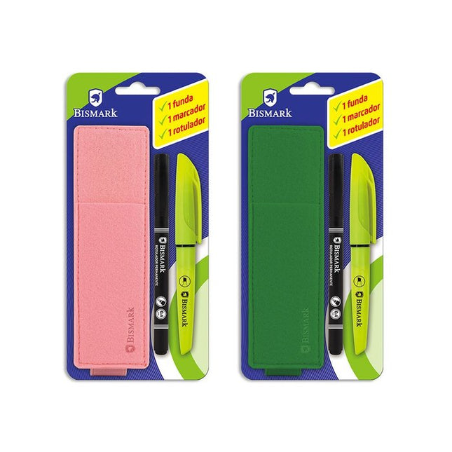Set Escolar Bismark – Funda, Rotulador y Marcador Fluorescente