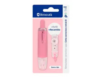 Cinta Correctora Bismark Pastel con Recambio – 5mm x 6m