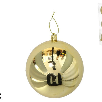 Conjunto de Bolas de Natal Douradas de 10 cm - Elegância para Grandes Espaços