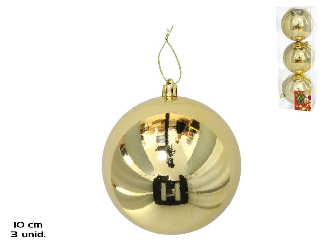 Conjunto de Bolas de Natal Douradas de 10 cm - Elegância para Grandes Espaços