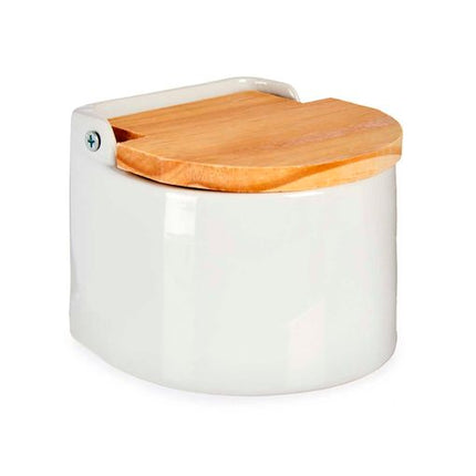 Salero de Cerámica con Tapa de Madera Vessia - 550ml