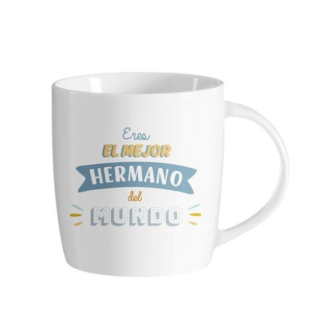 Taza de Cerámica Dcasa con Mensaje "Eres el Mejor Hermano del Mundo"
