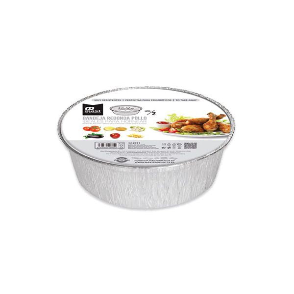 Bandeja Redonda de Aluminio Maxi Products - 21x5.7cm (2uds)