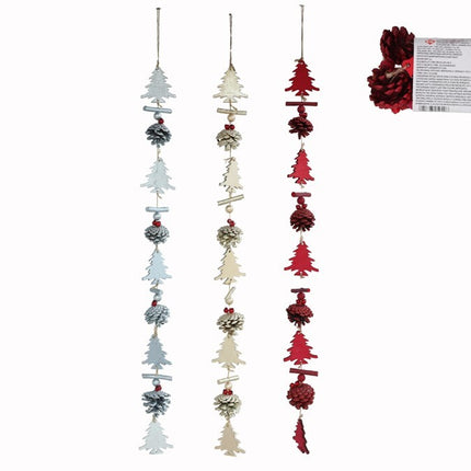 Guirlanda de Natal com Pinhas e Árvores - Decoração Festiva Natural