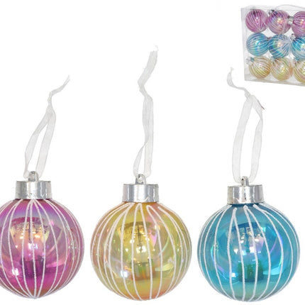 Conjunto de bolas de Natal iridescentes - elegante decoração de Natal