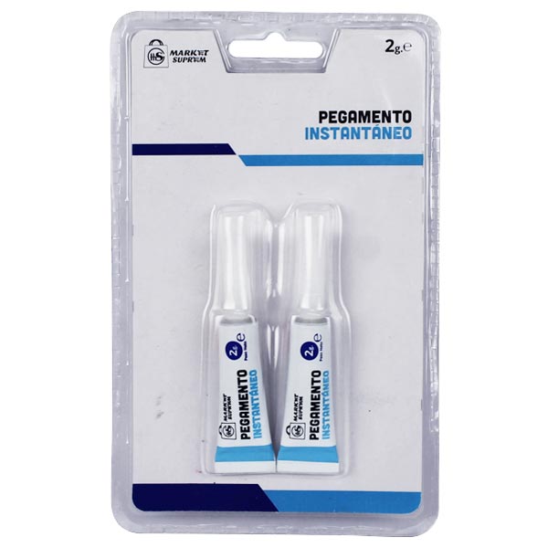 Pegamento "SuperGlue" Instantáneo Market Suprem - 2uds (2g)