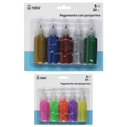 Pegamento con purpurina Market Suprem - 5x22ml