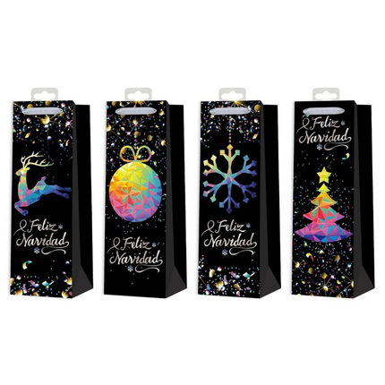 Bolsas de Papel para Botellas "Feliz Navidad" Bismark
