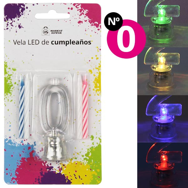 Vela LED de cumpleaños número 0 Market Suprem
