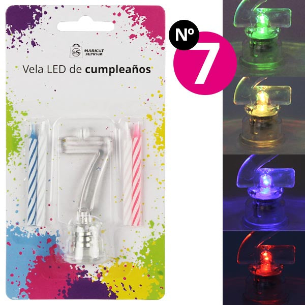 Vela LED de cumpleaños número 7 Market Suprem