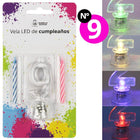 Vela LED de Cumpleaños Market Suprem Nº9 – Multicolor