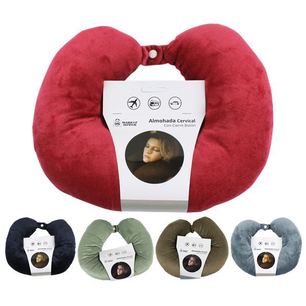 Almohada Cervical con Cierre de Botón Market Suprem - 32x28cm