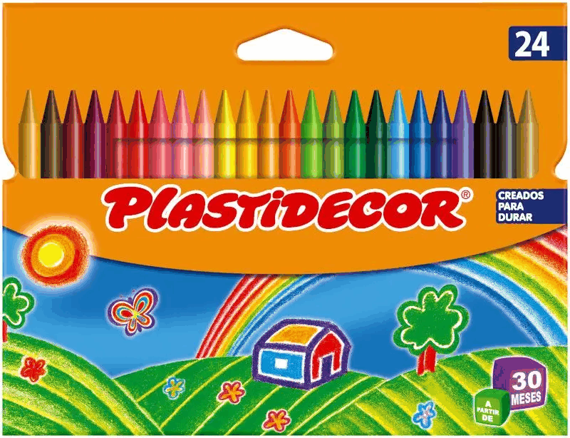 Ceras de Colores Plastidecor BicKids 18-24 Colores - Bubaa