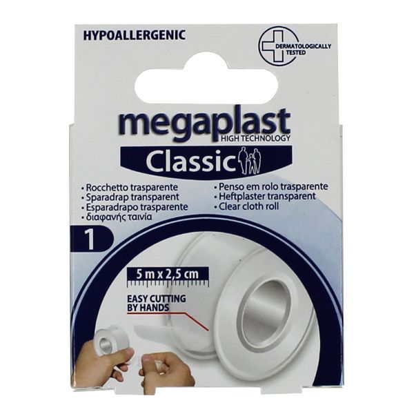 Rollo de Esparadrapo Transparente Megaplast - 5m x 2.5cm