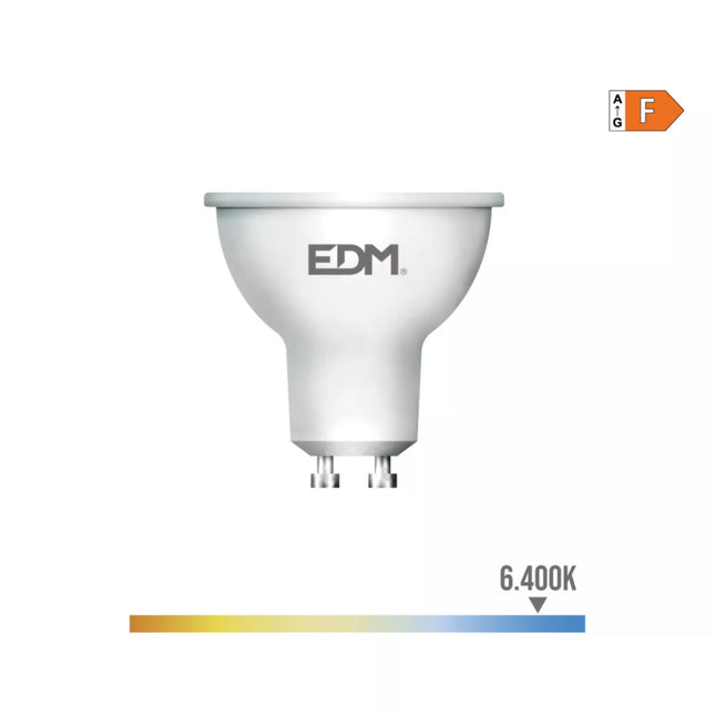 Bombilla Dicroica LED GU10 5W 450Lm 6400K Luz Fría - Ø5 x 5,5 cm