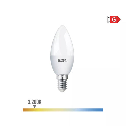 Bombilla Vela E14 5W 400Lm 3200K Luz Cálida - Ø3,5 x 10 cm