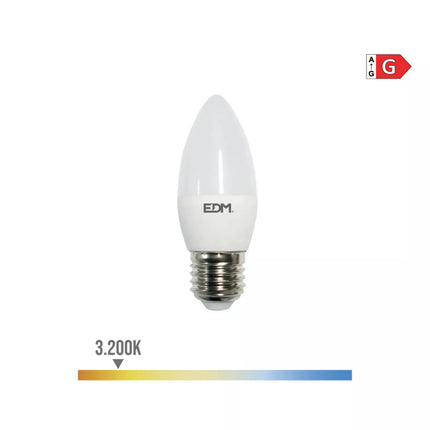 Bombillas de Vela E27 5W 400Lm 3200K Luz Cálida - Ø3,5 x 10 cm