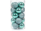 Conjunto de Bolas de Natal Turquesa Brilhantes e Foscas - Pacote de 20 Unidades