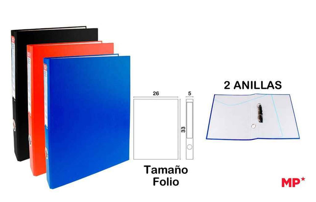 Archivador de Palanca Tamaño Folio MP – 2 Anillas (Lomo 5 cm)