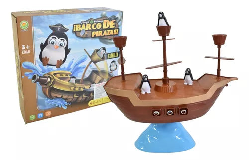 Juego de Equilibrio "¡Barco de Piratas!" con Pingüinos - Diversión para Toda la Familia