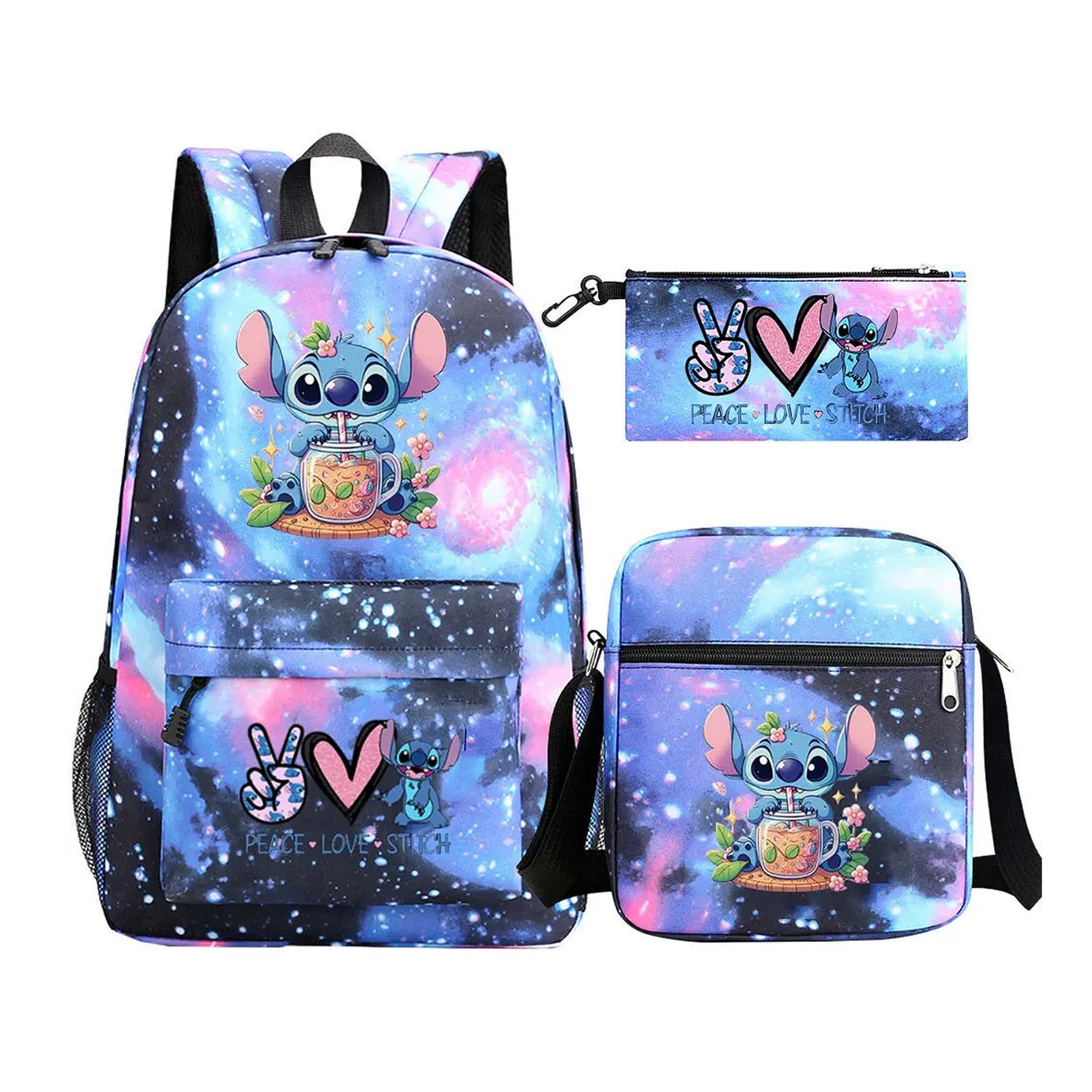 Mochila Stitch conjunto de 3 piezas - Material Escolar disponible en Bubaa