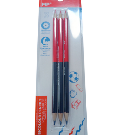 Lápices Bicolor MP (Rojo y Azul) – Pack 3 Unidades