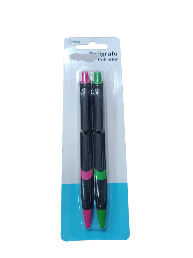Pack de 2 Bolígrafos con Pulsador Market Suprem