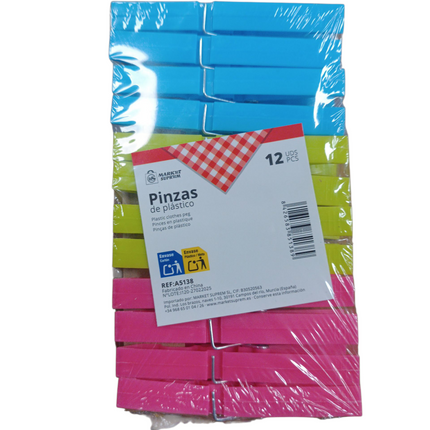Pinzas para la Ropa Market Suprem - 12 uds