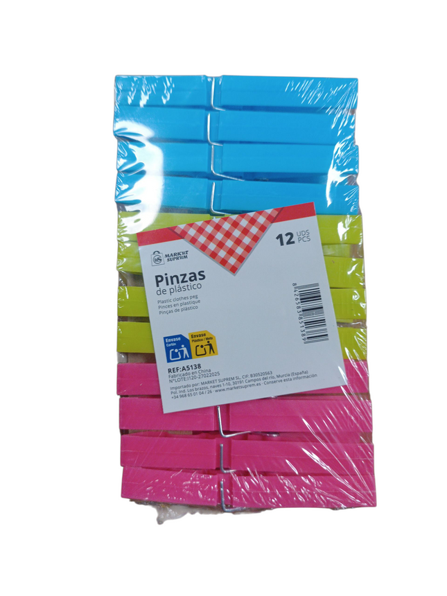 Pinzas para la Ropa Market Suprem - 12 uds