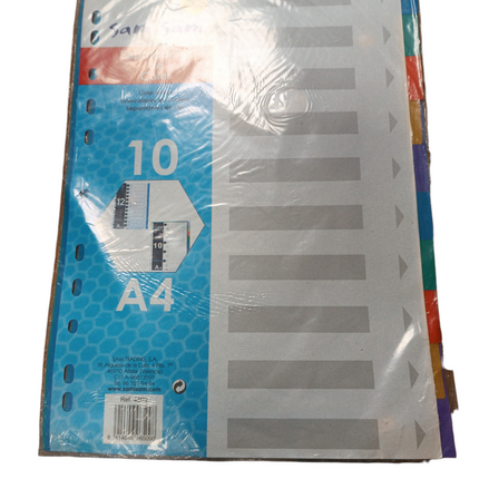 Separadores de Color para Archivadores Samisam - 10 Hojas A4