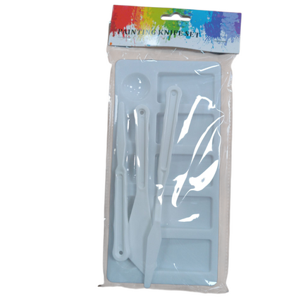 Set de Espátulas y Paleta de Pintura (4 Piezas)