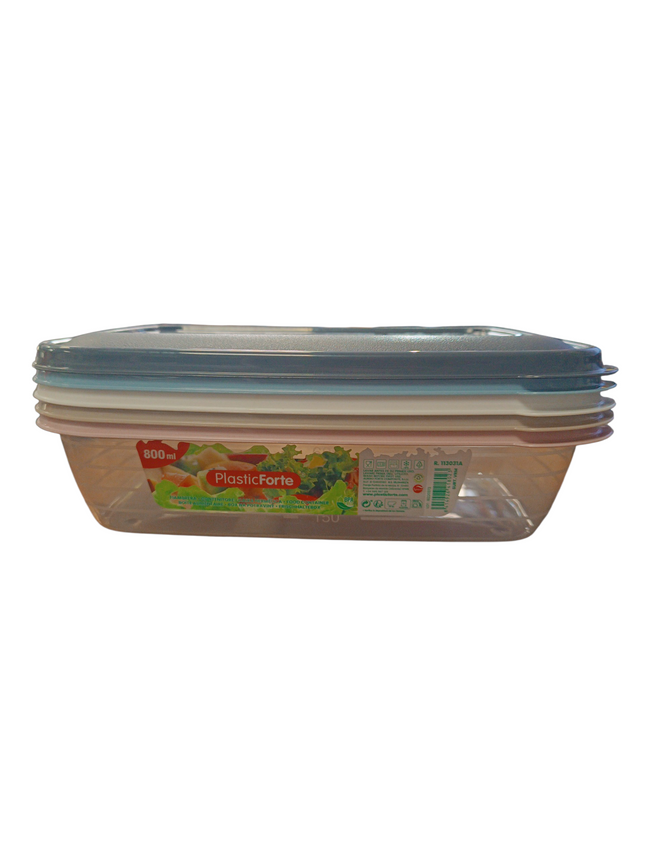 Táper Rectangular PlasticForte - 800ml