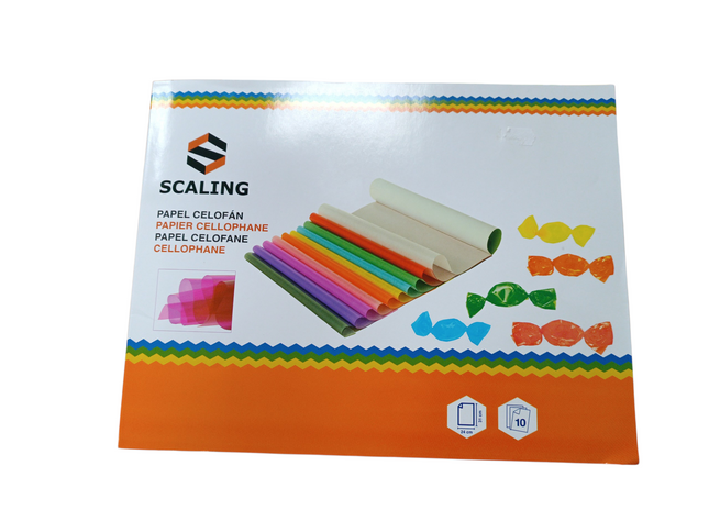 Bloc de Papel Celofán de Color Scaling - 10 Hojas (24x31cm)