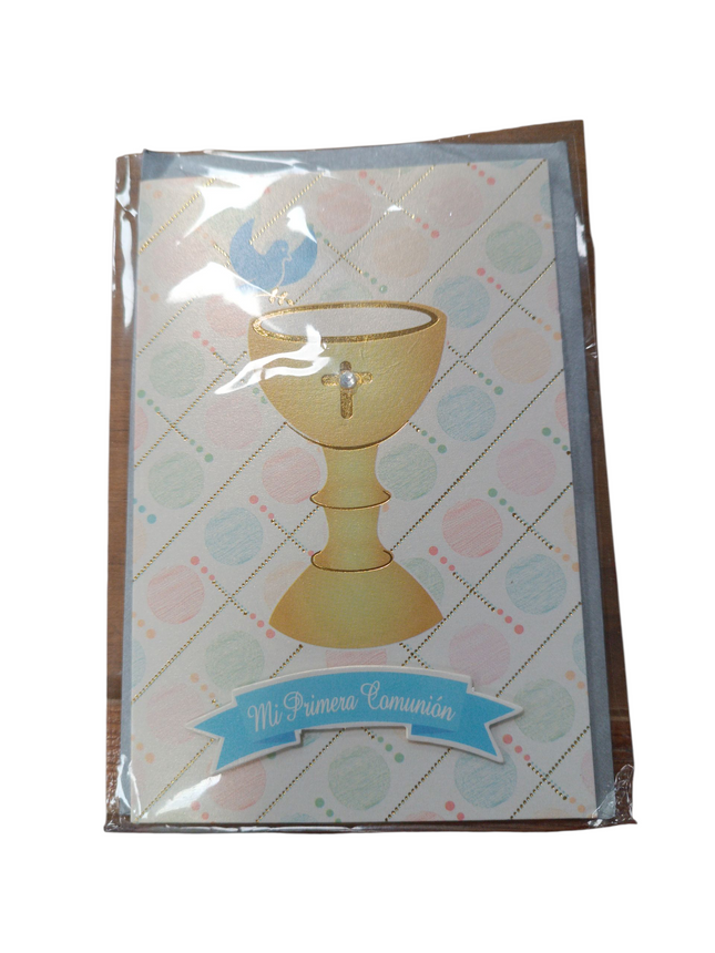 Tarjeta Comunion 1 UND + Sobre 10x15CM "Mi Primera Comunion" Gerimport