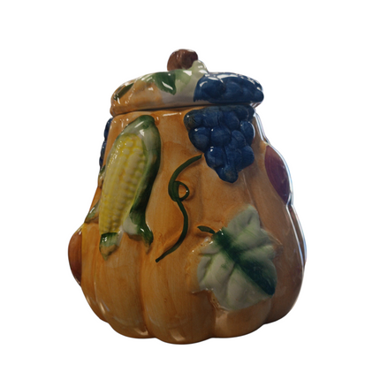Frutero de Cerámica con Forma de Calabaza