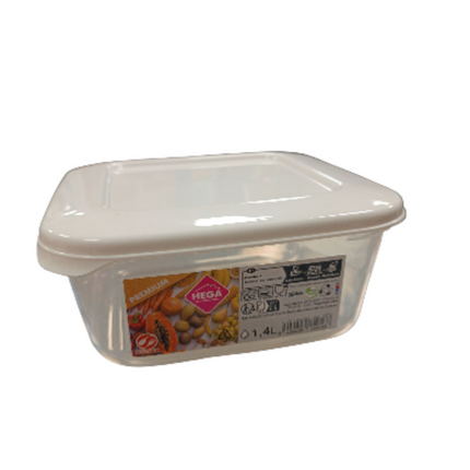 Fiambrera de Plástico Cuadrada Hega - 1.4L