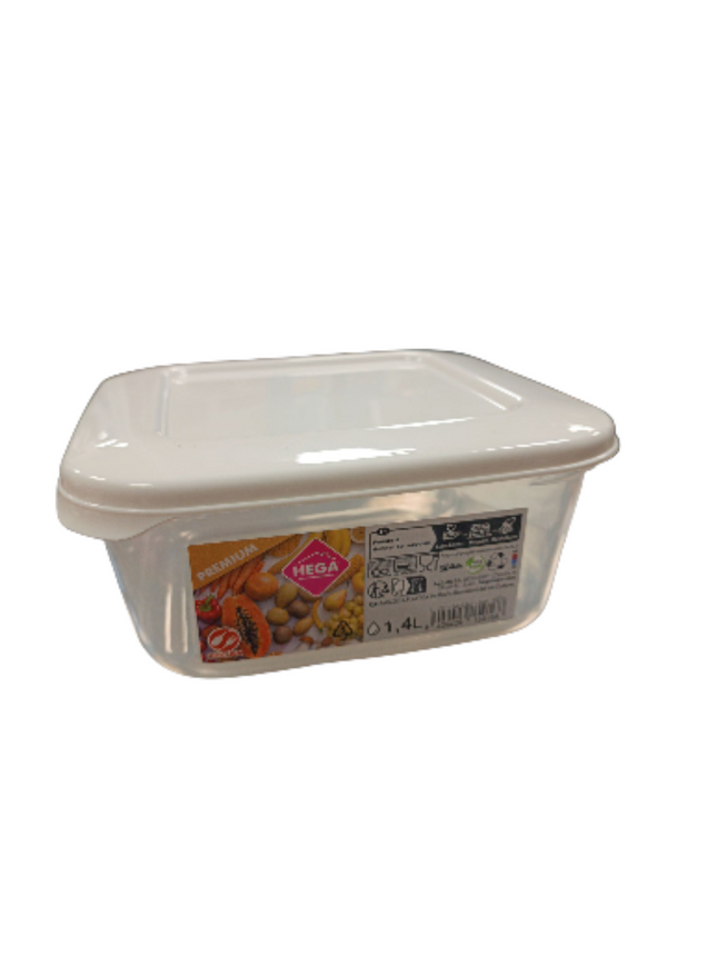 Fiambrera de Plástico Cuadrada Hega - 1.4L