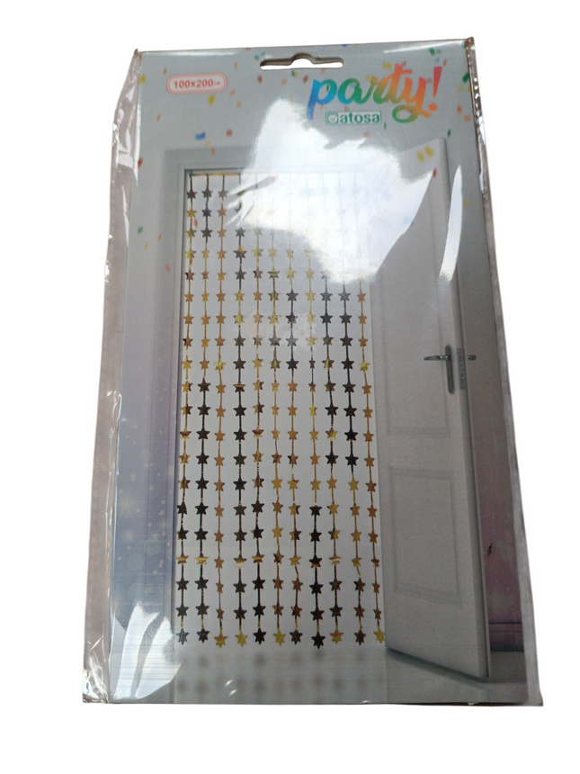Cortina de Estrellas Metalizadas Atosa - 100x200cm