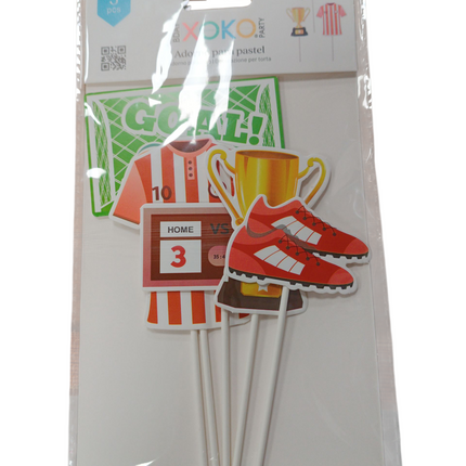 Adorno Para Pastel Temática Futbol 5 Pcs - Xoko