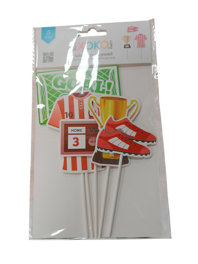 Adorno Para Pastel Temática Futbol 5 Pcs - Xoko
